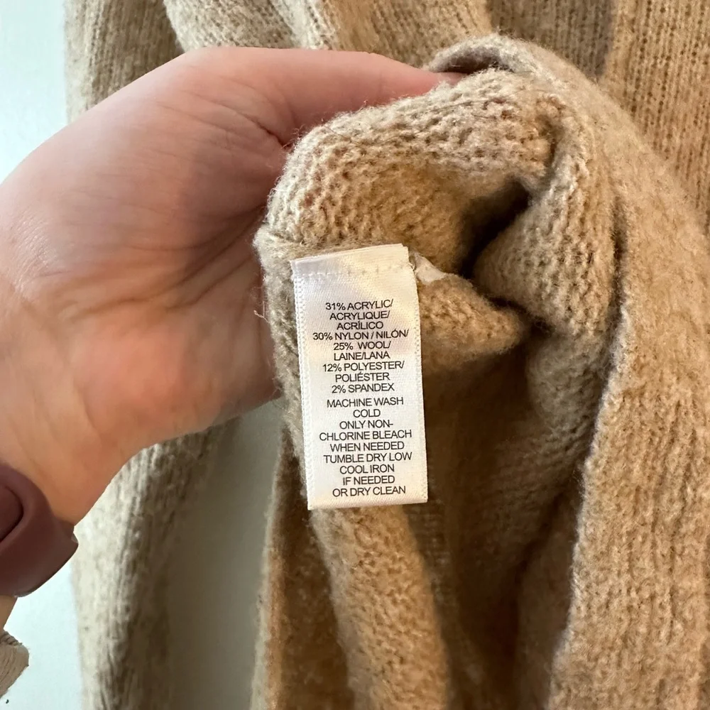 LOFT Front Seam Camel Sweater